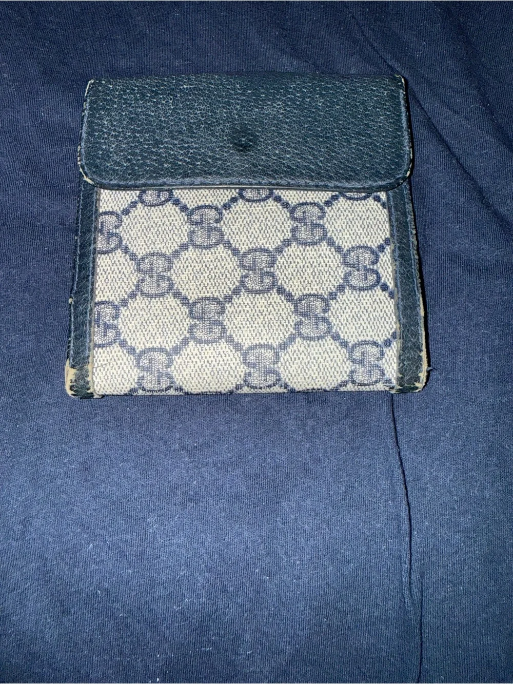 Gucci Dark Blue Leather compact Wallet